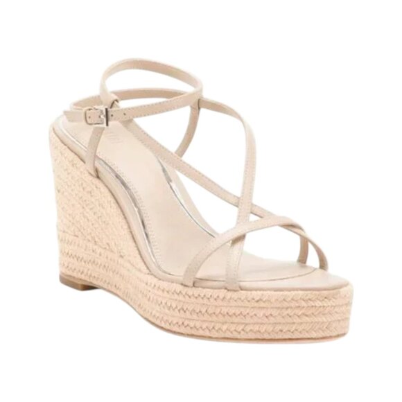 PAIGE Light Tan Leather Marlowe Wedge Sandals
